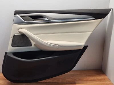 ✅ 17-20 OEM BMW G30 530 540 Rear Right Passenger Door Card Panel Leather White * - Image 1 of 4