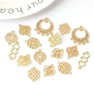 10pcs Gold Metal Earring Chandelier Connectors Bails Pendant DIY Earing Findings - Picture 1 of 11