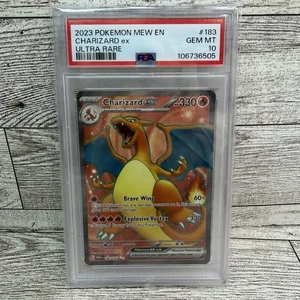 PSA 10 Charizard ex 183/165 Pokemon 151 Mew EN 2023 Ultra Rare GEM MINT Full Art - Bild 1 von 5
