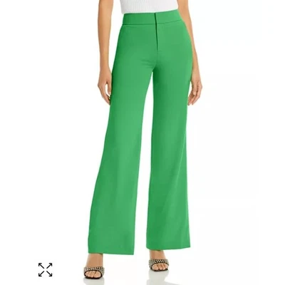 Alice + Olivia Women's Wide Leg Dress Pants Kelly Green Size 6 Career - Image 1 of 4