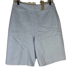 NEW J. Crew Linen Blend Bermuda Shorts Womens 6 Sky Blue Lined Office Preppy - Picture 1 of 10
