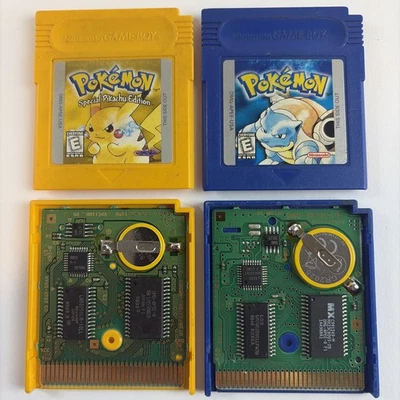 Pokemon Blue & Yellow Version Nintendo Game Boy Authentic Bundle New Battery - image 1 of 4