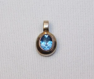 Vintage Nachlass Sterling Silber Blautopas Anhänger 925 - Bild 1 von 6