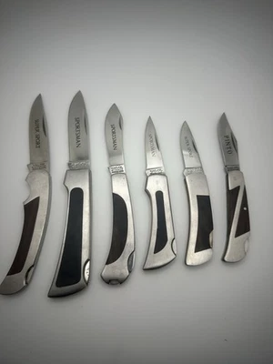 Lot Of 6 1980s Valor Miami Lockback Knife Japan Stainless Handles Nice - Image 1 of 4