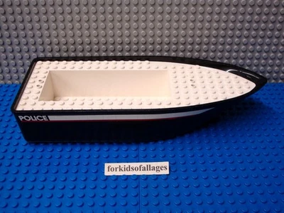 Lego Police Rescue Boat Hull Floating 10x25 Assembly (4010, 4012) Actual Photos - Image 1 of 4
