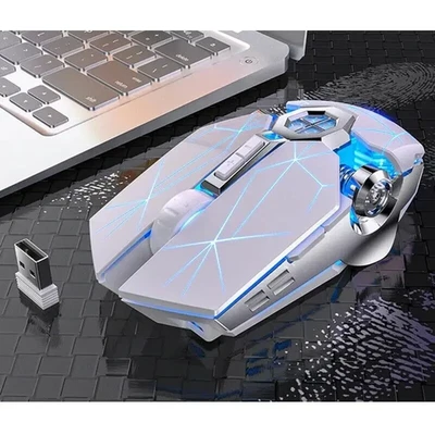 Wireless Gaming Mouse 2.4G USB 1600 DPI 7 Color LED Rechargeable Silent Mice - Image 1 of 4