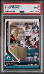 De'Von Achane 2023 Panini NFL Rookie #5 Card 1 of 201 Miami Dolphins PSA 9 Mint - Picture 1 of 2