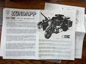 Motocicleta Zundapp KS-750 1/9 Blueprinter exclusiva con sidecar WaffenSS alemanas - Imagen 1 de 5