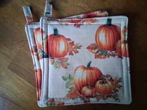 Topflappen, Handarbeit 2er Set, Kürbisse - Bild 1 von 1