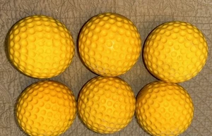 Jarra con hoyuelos 6 bolas en pelotas de béisbol máquina de lanzamiento sin picaduras lote amarillo bolas - Imagen 1 de 8