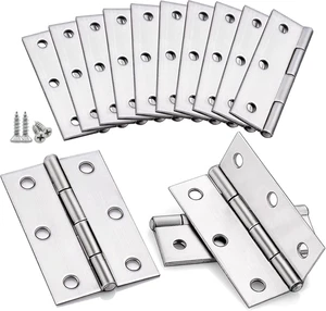 10 Cerniere per Legno 44X32X1Cm, Cerniere Pieghevoli in Acciaio Inox Con 72 Viti - Foto 1 di 12