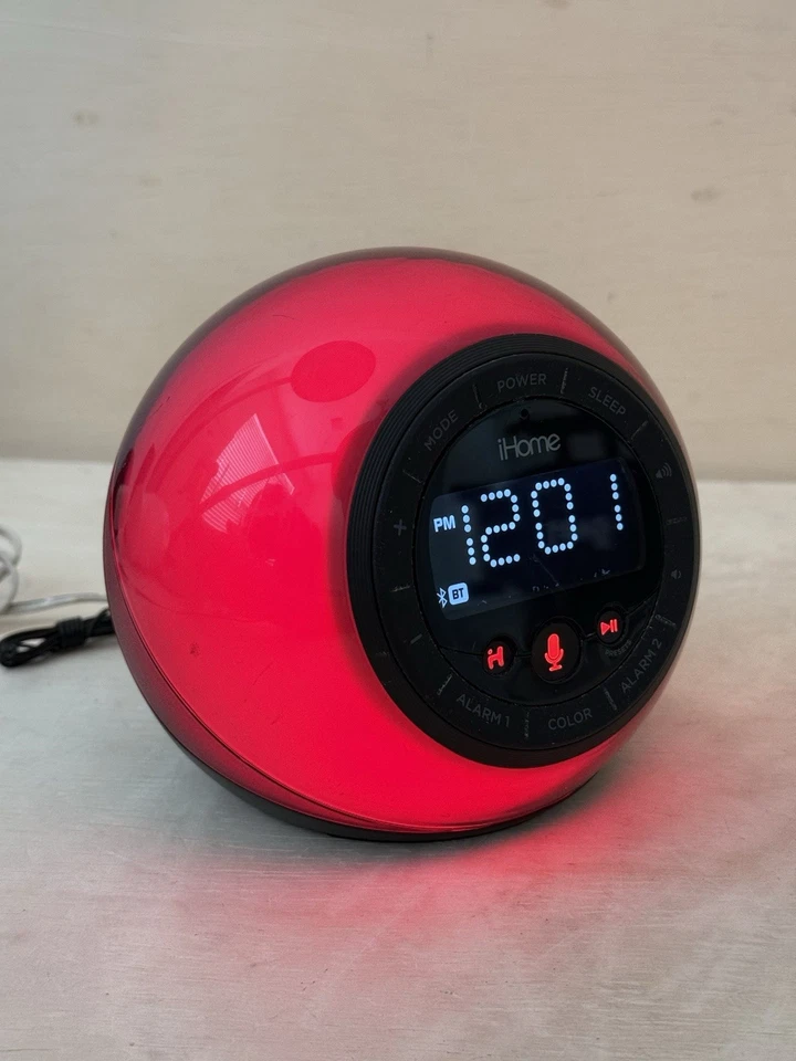 iHome iBT297 Bluetooth Alarm Clock FM Radio & Multicolor Color Changing To Beat - Image 1 of 4