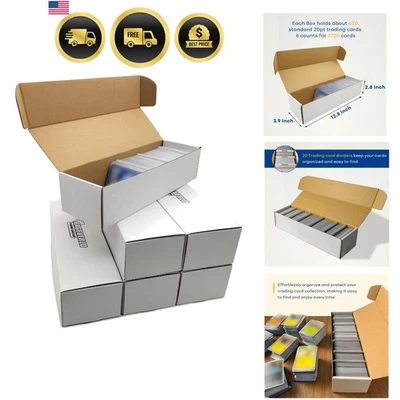 Trading Card Storage Box with Dividers for Sports and TCG Cards 6 Pack - Image 1 of 4