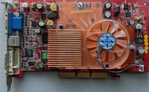 MSI GeForce4 Ti 4200 AGP 8x 64MB DDR VGA TV Out DVI-I Graphics Video Card - Picture 1 of 2