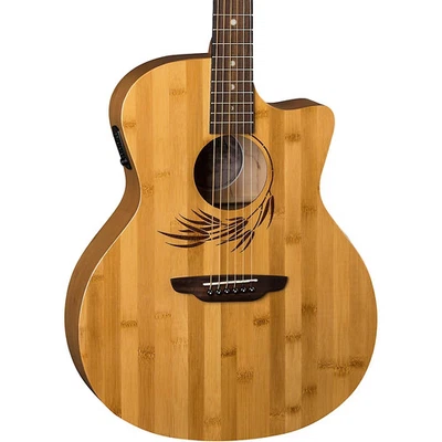 Luna Guitars Woodland Bamboo Grand Auditorium Acoustic-Electric Guitar Natural - Image 1 of 4