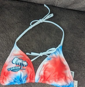 NWT, Red\white/Blue, Patriotic, Florida, Padded, Bikini Swim Top –Jr Size Large - Picture 1 of 5
