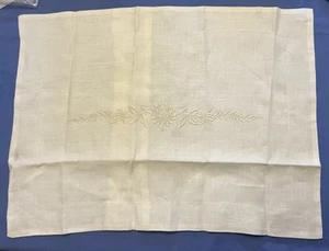 Restoration Hardware Florentine Embroidered White Linen 22x16 Pillow Sham NWT - Picture 1 of 5