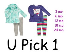 2 PC OUTFIT LEGGING SET FLEECE GIRLS TOP BOTTOMS PANTS INFANTS SHIRT 