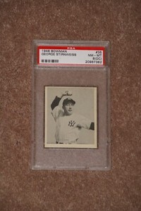 1948 BOWMAN #35 GEORGE STIRNWEISS RC PSA 8 OC New York Yankees BEAUTIFUL CARD!