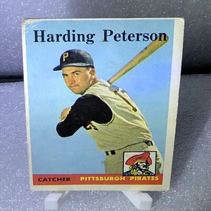 1958 Topps Harding Peterson Rookie Pittsburgh Pirates schlecht fleckig weiche Falte - Bild 1 von 8