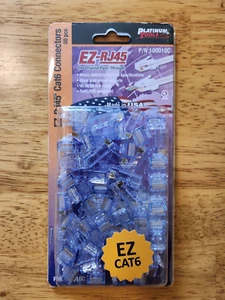 EZ-RJ45 Cat6 Connectors, Platinum Tools 100010C - 50 PCS - Afbeelding 1 van 6
