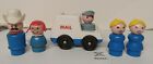 Vintage Fisher Price little people open top mail truck w/gray Plastic mailman.