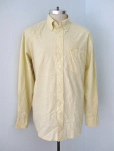 Nuevo con etiquetas $60 IZOD Amarillo Azul a Rayas Ligero 100% Algodón Camisa de Oficina Bolsillo M - Imagen 1 de 6