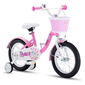 RoyalBaby Chipmunk 16" Kids Bicycle w/ Basket, Training Wheels & Kickstand, Pink - Picture 1 of 9