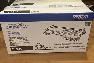 2 - Cartucho de toner preto genuíno Brother TN-450 alto rendimento - Imagem 1 de 2