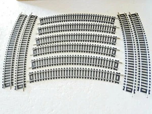 MEHANO LOT DE 10 RAILS COURBES R18" (457,2mm) 30° RAILS ACIER HO - Picture 1 of 2