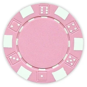 100 Da Vinci 11.5 gram Dice Striped Poker Chips, Standard Casino Size, Pink - Picture 1 of 1