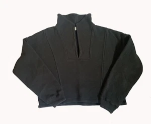Z-Supply Color Black Cropped Sweatshirt Size S Cotton, Polyester, Long Sleeves. - Picture 1 of 10