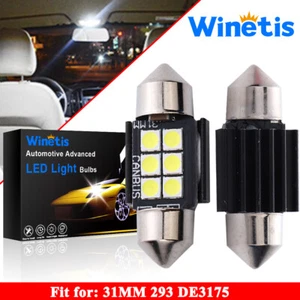 Winetis White 31MM Festoon Interior Dome Map Trunk Lights 6-SMD LED Bulbs Lamp - Bild 1 von 10