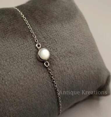 Classic Pearl Bracelet  925 Sterling Silver and Freshwater Pearls Gift For Her - Image 1 of 4