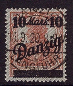 Danzig 31 III gestempelt doppelter grauer Netzunterdruck geprüft (22218) - Picture 1 of 1