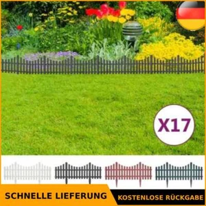 Rasenkanten Beeteinfassung Beetumrandung Zierzaun Palisade 17 Stk. 10m PP vidaXL - Bild 1 von 59