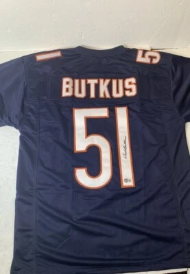 Dick Butkus Signed Chicago Bears Pro Style Custom Jersey COA JSA - Image 1 of 3