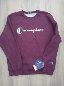 Champion Auténtico Pullover Rojo Cuello Redondo Sudadera Roja Deletrear Logo Para Hombres Talla M - Imagen 1 de 8