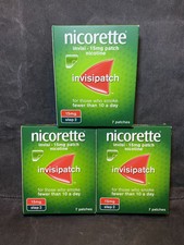 3x Nicorette Step 2 Invisipatch 15 mg (7 Patches per box) exp 2023 - New Fast ????