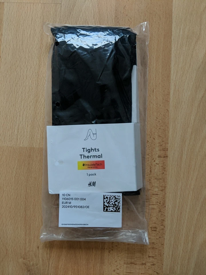 H&M Damen Tights Strumpfhosen Thermisch schwarz Größe M - Bild 1 von 4