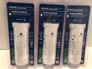 3 X Genuine GE XWFE Refrigerator Filters (Replace XWF), In 3-Pack Box