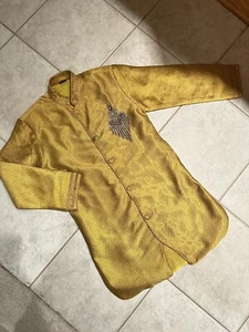 Kids Boys Kurta Mustard Yellow Gorgeous  Without  Pajama Size10 - Picture 1 of 10