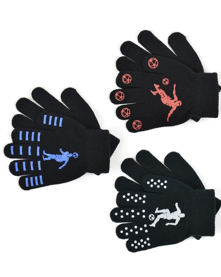 SUE RYDER ONLINE SHOP Boys Gripper Magic Gloves Gripper Football Design Non Slip Winter Warm