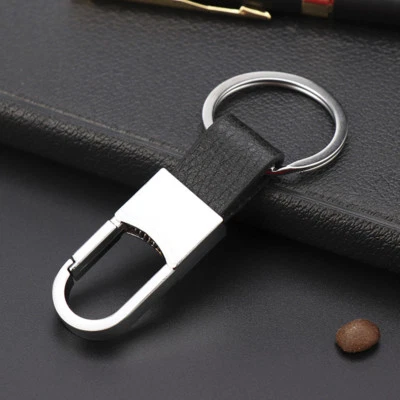 Creative Metal Leather Key Chain Ring Fob Keyfob Car Keyring Keychain Men's Gift - Image 1 of 4