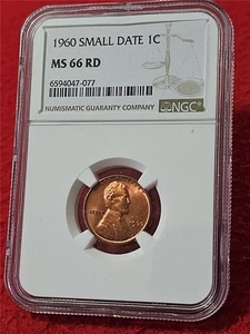 Picker's Delight 1960 Small Date Lincoln Memorial Penny  NGC MS 66 RD     #T5998 - Picture 1 of 2