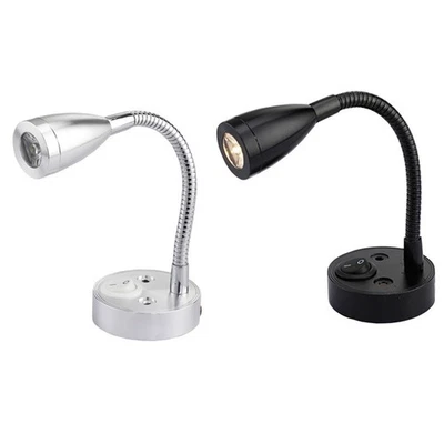 Tubo suave 3W LED luces de cabecera dormitorio lámpara de lectura interruptor de joyería DC 12V Foto 1 de 4