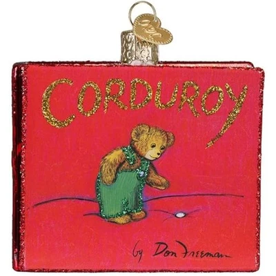 旧世界圣诞吹玻璃装饰品圣诞树灯芯绒书 — 第 1/4 张图片