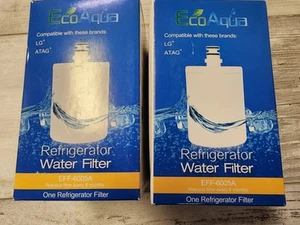 2 ECO Aqua Refrigerator Water Filters EFF-6005A NEW - Picture 1 of 6