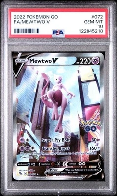 PSA 10 Mewtwo V 072/078 Pokemon Sword Shield Pokemon Go Alternate Alt Art - Image 1 of 2