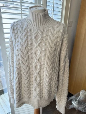 Ladies Superdry Chunky Knit Jumper (Cream) Size: Large - Image 1 of 4